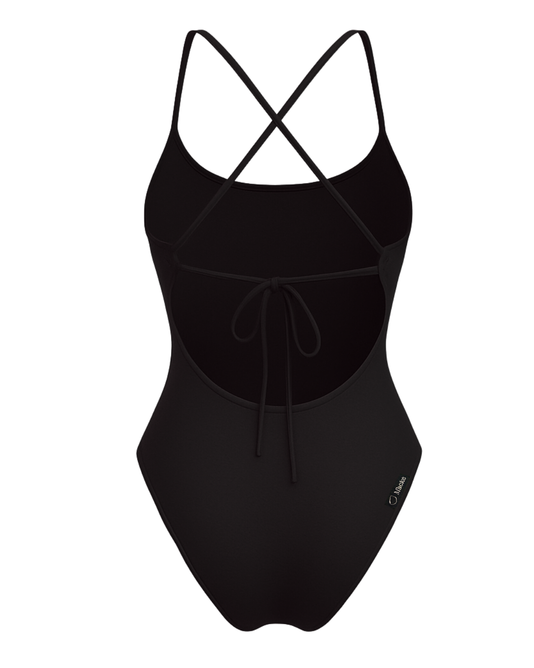 Girl's One-Piece Black Swimsuit – Tie Back